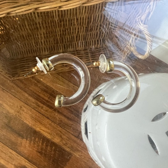 Lucite Acrylic Hoop Earrings - Picture 2 of 10